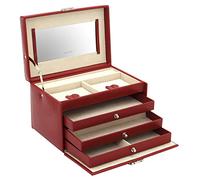 FRIEDRICH_L Friedrich Lederwaren Schmuckkoffer Schmuckkasten Jolie rot Schloss Spiegel