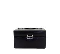 Friedrich Lederwaren Friedrich23 Milano Schmuckkoffer Schwarz - Feinsynthetik 19x13x11 cm, kleiner Schmuck Aufbewahrungskoffer