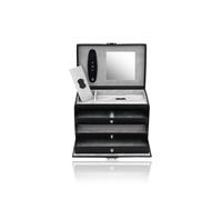 Friedrich Lederwaren Schmuckkoffer Schmuckkasten schwarz Spiegel Schubladen