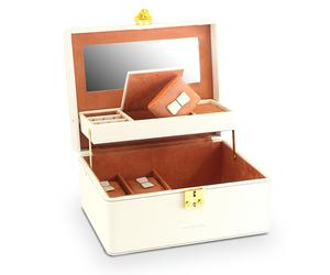 Friedrich23 Schmuckkoffer Ascot - Elfenbeinweiss/Braun