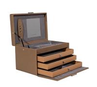 Friedrich23 Schmuckkoffer - Schmuckkasten, Classico, Leder in Echsenoptik, braun