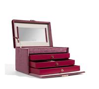 Friedrich23 Schmuckkoffer - Schmuckkasten groß, Chenille, Velvet, magenta