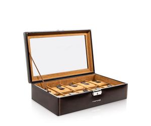 Friedrich23 Uhrenkoffer Bond für 10 Uhren mit Sichtfenster - Braun