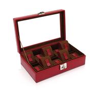 Friedrich23 Uhrenkoffer Cordoba für 10 Uhren mit Sichtfenster - Rot