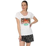 FRIENDS Damen Central Perk Schlafanzug Kurz für Café TV Show Schwarz Weiß (18-20, Numeric_18)
