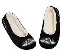 FRIENDS Hausschuhe für Damen, Mädchen, Teenager, Central Perk, Slipper, Ballett, Pump, Slipper, Socken, Schwarz , 41 EU