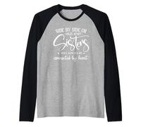 Friends Side By Side Miles Apart Sisters Connected by Heart Raglan