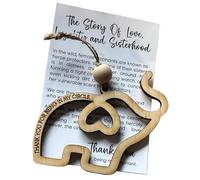 Friendship Elephant Ornament - Wooden Elephant Charm | Beautiful Symbol of Love and Strength for Sisters Friends Women Tribe Gift for Tote Bag School Bag Keychain Car Purse Decoration, 6x8cm