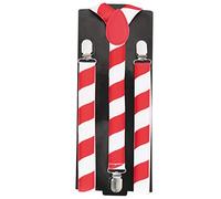 FRIES Hosenträger gestreift, rot/weiß