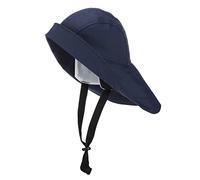 FRIESEN Friesennerz Südwester 'Land voraus!' - Regenhut Regenmütze Wasserdicht mit Kinnriemen und Innenfutter in Marine Blau Größe XXL