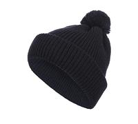FRIESEN Friesennerz Unisex Pudelmütze Skat mit dem Klabautermann aus 100% Schurwolle - Wollmütze Strickmütze für Damen und Herren in Marine Blau