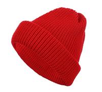 FRIESEN Friesennerz Unisex Rollmütze 'CPT. Spelunke' aus 100% Schurwolle - Wollmütze Strickmütze für Damen und Herren in Rot