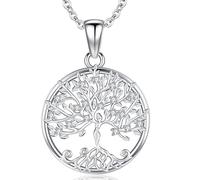 Friggem Baum des Lebens Halskette 925 Sterling Silber Mutter Halskette Lebensbaum Anhänger Kette Geschenke für Mama Tochter Schwester (Lebensbaum-B)