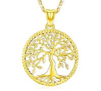 Friggem Gold Lebensbaum Kette für Damen 925 Sterling Silber Baum des Lebens Anhänger Halskette Schmuck Geschenke für Frauen Mädchen