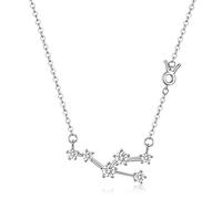 Friggem Sterling Silber Stier Halskette Zodiac Constellation Anhänger, 12 Horoskop April-Mai Geburtstagsgeschenke für Frauen Mädchen, Astrologie Constellation Zodiac Star Schmuck Halskette Kette 18 "
