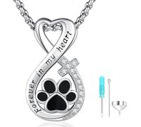 Friggem Urne Halsketten für Asche 925 Sterling Silber Memorial Lebensbaum/Katzen Asches Urne Anhänger Andenken Feuerbestattungs Schmuck für Frauen Mädchen Katze Hund (Unendlichkeit)