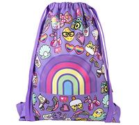 Fringoo - Kindertasche mit Kordelzug | perfekte Schultasche, PE-Kit-Tasche, Schwimmtasche oder Sport-Tasche | inklusive 1,5 cm Riemen für Komfort, Rainbow Smile, L, Modern