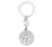 Fritz Cox Schlüsselanhänger Christophorus Gott schütze Dich | aus Metall | silber | Heiliger Schutzpatron | 3cm