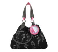 Henkeltasche FRITZI AUS PREUSSEN "Apres Ski Limited Barbie", Damen, Gr. B/H/T: 42cm x 29cm x 15cm, schwarz, Nylon, bedruckt, Taschen, mit angesagtem Barbie-Print (86752847-0) schwarz