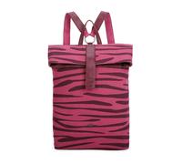 Fritzi Izzy03 Canvas Zebra Pink Rucksack Baumwollmix Damen City vegan verstellbare Träger Zebraprint 40 x 30,5 x 18 cm, Pink