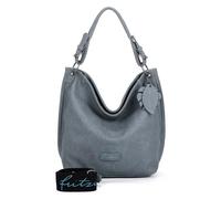 Schultertasche FRITZI AUS PREUSSEN "Eco-Fritzi01", Damen, Gr. B/H/T: 12cm x 28cm x 34cm, blau, unifarben, Taschen Schultertasche, aus veganen und recycelten Materialien (77157665-0) blau