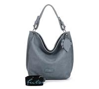 Schultertasche FRITZI AUS PREUSSEN "Eco-Fritzi01", Damen, Gr. B/H/T: 12cm x 28cm x 34cm, blau, unifarben, Taschen Schultertasche, aus veganen und recycelten Materialien (77157665-0) blau