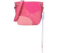 Fritzi aus Preussen Fritzi03 Limited Happy Flocked Umhängetasche Kunstleder Damen Crossbody Handtasche Festival City vegan Flock-Smile Karabiner 22,5 x 20,5 x 8,5 cm - Braun, Pink, Grün, Beige