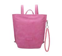 Fritzi aus Preussen Fritzi33N Vintage Squeezy Pink Backpack Kunstleder Damen Rucksack Festival City vegan abnehmbarer Anhänger Vintage-Waschung 35,5 x 25 x 10 cm, Pink