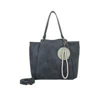Fritzi aus Preussen Fritzi42N Vintage True Blue Shopper Kunstleder Damen Handtasche Umhängetasche Festival City vegan abnehmbarer Anhänger abnehmbare Tasche Vintage-Waschung 33 x 45 x 18 cm, Blau