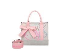 Fritzi x Hello Kitty Izzy09 Limited Outline Canvas Pale Cat Crossbody Damen Umhängetasche Canvas Reißverschluss Innenf. Steckfach Freizeittasche Gurt Alltag Reisen Freizeit 21 x 26 x 9 cm, Beige