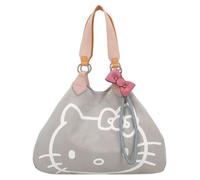 Fritzi Hello Kitty Izzy Medium Limited Head Damen Shopper Canvas Baumwollmix Druckknopf Schultertasche Umhängetasche Schleifenanhänger Reißverschlussfach Alltag Freizeit Reisen 30 x 43 x 16 cm, Beige