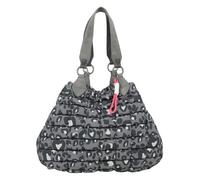Fritzi Izzy Medium Limited Leo Bubble Shoulder Bag Soft Anthra Grau Schultertasche Vegan Nylon Tierdruck Damen Handtasche Alltag City mit Reißverschluss 29 x 42 x 15 cm, Grau