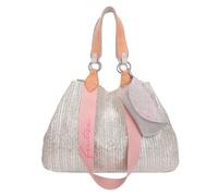 Fritzi aus Preußen Shopper Izzy Medium – Damen, bemaltes Stroh, Silber Nature