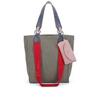 Fritzi aus Preußen Shopper Izzy02 Canvas – 32 cm, Olive, mit abnehmbarem Brillenetui