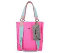 Fritzi Izzy02 Canvas Neon Pink Shopper Baumwollmix Damen Handtasche Festival City Beach vegan abnehmbares Brillenetui 39 x 32 x 11 cm, Pink