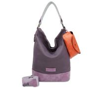 Schultertasche FRITZI AUS PREUSSEN "Izzy07 Olga" Gr. B/H/T: 17 cm x 37 cm x 27 cm, lila Damen Taschen Handtaschen aus veganen und recycelten Materialien (18907816-0)