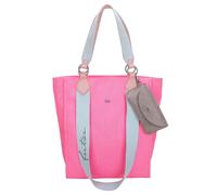 Fritzi Izzy02 Canvas Neon Pink Shopper Baumwollmix Damen Handtasche Festival City Beach vegan abnehmbares Brillenetui 39 x 32 x 11 cm, Pink