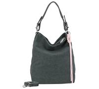 Fritzi Bitzi01 Suede Jacky Night Blue Hobo Bag Vegan Lederimitat Damen Handtasche Reisen Stadt mit Reißverschluss abnehmbarem verstellbarem Schultergurt 34 x 32 x 15 cm, Blau