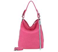 Fritzi Bitzi01 Suede Jacky Soft Pink Hobo Bag Vegan Lederimitat Damen Handtasche Alltag Freizeit mit Reißverschluss abnehmbarem verstellbarem Schultergurt 34 x 32 x 15 cm, Pink