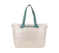 Fritzi Cloud Shopper Big Limited Painted Straw Silver Jade Shopper Handtasche Schultertasche Strohtasche Damen XXL Sommer Festival 35 x 42 x 14 cm Silber-Grün
