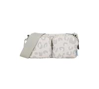 Fritzi Donny Cross Long Leo Sand Umhängetasche Canvas Damen Crossbody Handtasche Festival City vegan Baumwollmix Leoprint 2 Reißverschlussfächer 12 x 26 x 9 cm, Beige
