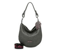 Fritzi Eco Hobo Bag Recyceltes Material Damen Schultertasche Recycling Lederimitat Büro Reisen mit Reißverschluss verstellbarem Gurt 31 x 33 x 10 cm - Grün, Hellblau, Braun, Blau, Anthrazit, Schwarz