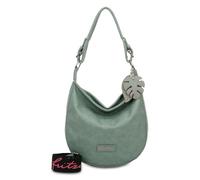 Fritzi Eco Hobo Bag Recyceltes Material Damen Schultertasche Recycling Lederimitat Büro Reisen mit Reißverschluss verstellbarem Gurt 31 x 33 x 10 cm - Grün, Hellblau, Braun, Blau, Anthrazit, Schwarz