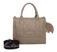 Fritzi Eco Square Crossbody Bag Mud Textil Synthetik Damen Umhängetasche Hand Schulter Crossbody Alltag Reisen mit Reißverschluss verstellbarem Gurt 21 x 26 x 9 cm, Braun