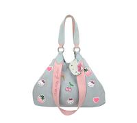 Fritzi Hello Kitty Izzy Medium Limited Sticker Damen Shopper Canvas Baumwollmix Druckknopf Schultertasche Umhängetasche Aufnäher Reißverschlussfach Alltag Freizeit Reisen 30 x 43 x 16 cm, Blau