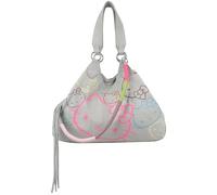 Schultertasche FRITZI AUS PREUSSEN "Izzy Medium Limited Head Flocked", Damen, Gr. B/H/T: 15cm x 29cm x 42cm, grau (stein), Baumwolle, bedruckt, Taschen Schultertasche, mit tollen Hello Kitty-Prints (8