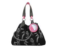 Fritzi Izzy Medium Apres Ski Limited Barbie Shopper Schultertasche mit Druckknopf und abnehmbarer Kordel für Alltag und Shopping 30 x 43 x 16 cm, Black