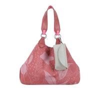 Fritzi Izzy Medium Leaves Canvas Roasty Rose Shopper Damen Handtasche Baumwollmix Schultertragbar Freizeit Stadt mit Druckknopf 30 x 43 x 16 cm, Rosa