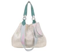 Fritzi Izzy Medium Limited Painted Straw Shopper Strohtasche Damen Sommer Festival Brillenetui-Anhänger Raffia-Optik 29 x 42 x 15 cm - Silver Jade, Nut, Nature, Black