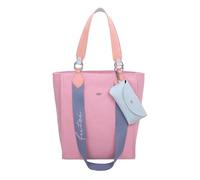 Fritzi Izzy02 Canvas Leo Shopper Baumwollmix Damen Handtasche Festival City Beach vegan mit abnehmbarem Brillenetui Leoprint 39 x 32 x 11 cm - Rosa, Grün